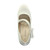 Top view of White Satin High Heel Mary Jane Strap Bow Court Shoes