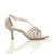 Right side view of Beige Mid Heel Diamante T-Bar Strappy Sandals