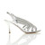 Right side view of Silver PU High Heel Diamante Slingback Strappy Sandals