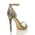 Back right side view of Beige Snake PU High Heel Ankle Strap Barely There Sandals