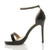 Left side view of Black Patent High Heel Ankle Strap Barely There Sandals