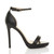 Right side view of Black PU High Heel Ankle Strap Barely There Sandals
