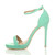 Left side view of Mint Suede High Heel Ankle Strap Barely There Sandals