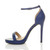 Left side view of Navy PU High Heel Ankle Strap Barely There Sandals