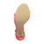 Bottom view of the sole of Neon Fuchsia Patent High Heel Ankle Strap Barely There Sandals