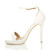 Left side view of White PU High Heel Ankle Strap Barely There Sandals