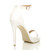 Back right side view of White PU High Heel Ankle Strap Barely There Sandals