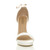 Front view of White PU High Heel Ankle Strap Barely There Sandals