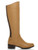 Right side view of Tan PU Mid Heel Stretch Riding Calf Boots