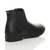 Back right side view of Black PU Low Heel Chelsea Ankle Boots