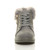 Front view of Grey Suede Mid Heel Wedge Fur Cuff Low Top Trainers