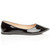 Right side view of Black Patent Flat Diamante Pointed Toe Ballerina Dolly Shoes