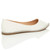 Back right side view of White Patent Flat Diamante Pointed Toe Ballerina Dolly Shoes