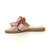 Left side view of Pink Flat Pearl Diamante Ruffle Sandals Flip Flops