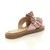 Back right side view of Pink Flat Pearl Diamante Ruffle Sandals Flip Flops