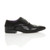 Right side view of Black PU Pointed Toe Contrast Brogue Shoes