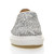 Front view of Silver Glitter Flat Slip On Glitter Plimsolls Trainers
