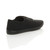 Back right side view of Black Flat Canvas Plimsolls Lo-Top Trainers