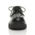 Front view of Black PU Flat Wedge Platform Creepers Shoes