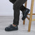 Model wearing Black PU Flat Wedge Platform Creepers Shoes