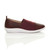 Right side view of Burgundy PU Flat Cushioned Padded Comfort Elastic Snake Slip On Shoes Trainers Right side view of Burgundy PU Flat Cushioned Padded Comfort Elastic Snake Slip On Shoes Trainers