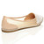 Back right side view of Beige Patent Flat Diamante Mesh Pointed Toe Ballerina Dolly Shoes Back right side view of Beige Patent Flat Diamante Mesh Pointed Toe Ballerina Dolly Shoes