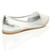 Back right side view of Silver Patent Flat Diamante Mesh Pointed Toe Ballerina Dolly Shoes Back right side view of Silver Patent Flat Diamante Mesh Pointed Toe Ballerina Dolly Shoes