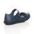 Back right side view of Navy Flat Comfort Flower Mary Jane Shoes Back right side view of Navy Flat Comfort Flower Mary Jane Shoes
