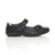 Right side view of Black Flat Comfort Flower Mary Jane Shoes Right side view of Black Flat Comfort Flower Mary Jane Shoes