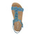 Top view of Blue PU Flat Comfort Flower T-Bar Sandals