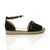 Right side view of Black PU Flat Flower Studded Beach Sandals Espadrilles Right side view of Black PU Flat Flower Studded Beach Sandals Espadrilles