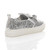 Back right side view of Silver Glitter Rabbit Bunny Ears Bow Plimsolls Trainers Back right side view of Silver Glitter Rabbit Bunny Ears Bow Plimsolls Trainers