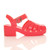 Right side view of Coral Mid Heel Gladiator Jelly Sandals