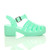 Right side view of Mint Mid Heel Gladiator Jelly Sandals