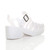 Back right side view of White Mid Heel Gladiator Jelly Sandals