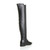 Back right side view of Black PU Flat Stretch Chelsea Over The Knee Boots