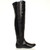 Right side view of Black Patent Flat Stretch Chelsea Over The Knee Boots
