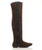 Right side view of Brown Suede Flat Stretch Chelsea Over The Knee Boots