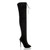 Front right side view of Black Suede High Heel Lace Up Over The Knee Thigh Boots