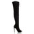 Right side view of Black Suede High Heel Lace Up Over The Knee Thigh Boots