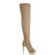 Right side view of Nude Suede High Heel Lace Up Over The Knee Thigh Boots