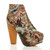 Front right side view of Paisley High Wooden Heel Platform Ankle Boots