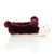 Right side view of Burgundy Fur Flat Faux Fur Pom Pom Bear Face Slippers