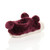 Back right side view of Burgundy Fur Flat Faux Fur Pom Pom Bear Face Slippers