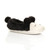 Front right side view of Black Fur Flat Faux Fur Pom Pom Bear Face Slippers Front right side view of Black Fur Flat Faux Fur Pom Pom Bear Face Slippers