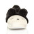 Front view of Black Fur Flat Faux Fur Pom Pom Bear Face Slippers Front view of Black Fur Flat Faux Fur Pom Pom Bear Face Slippers