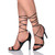 Model wearing Black PU High Heel Lace Up Barely There Sandals