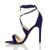 Left side view of Blue Suede High Heel Lace Up Barely There Sandals