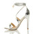 Left side view of Silver PU High Heel Lace Up Barely There Sandals