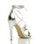 Back right side view of Silver PU High Heel Lace Up Barely There Sandals